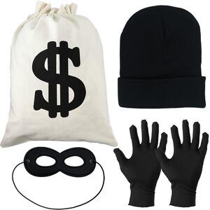 3621 Robber Costume Set Of 4 Halloween Thief Themed Cosplay